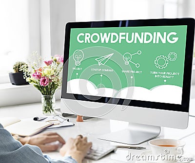 Crowdfunding Project Plan Strategy Business Graphic Concept Stock Photo