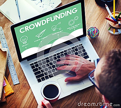 Crowdfunding Project Plan Strategy Business Graphic Concept Stock Photo