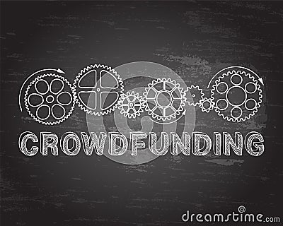 Crowdfunding Blackboard Vector Illustration