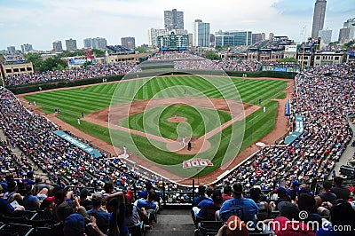 Crowds at Chicago Cubs Game Editorial Stock Photo