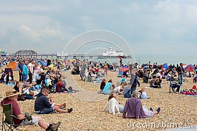 Crowds at Eastbourne Airshow Editorial Stock Photo
