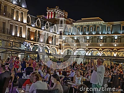 Batumi Piazza at Night Editorial Stock Photo