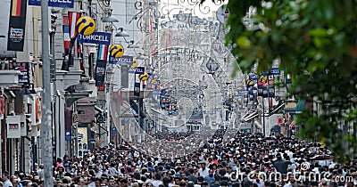 Crowds in Istanbul, Turkey Editorial Stock Photo