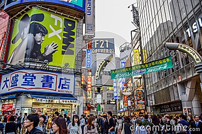TOKYO, JAPAN - MAY 15: Crowds at the Shibuya, the famous fashion centers of Japan Editorial Stock Photo
