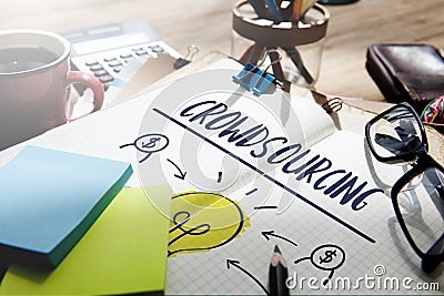 Crowdsourcing Collaboration Content Information Concept Stock Photo