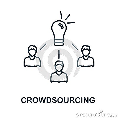 Crowdsourcing icon. Simple element from social media collection. Creative Crowdsourcing icon for web design, templates Vector Illustration