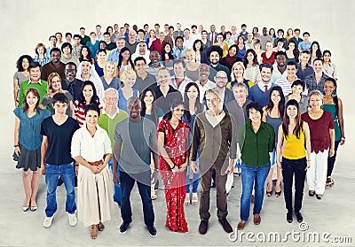 Crowed of Diversity People Friendship Happiness Concept Stock Photo