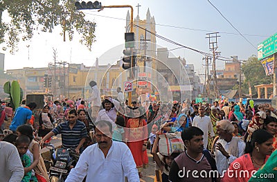 Crowed street Varanasi India Editorial Stock Photo
