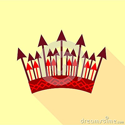 Crown of arrows icon, flat style Vector Illustration