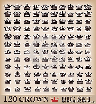 icons crown vector Vector Illustration