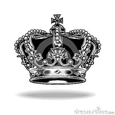 Crown Black And White King Queen Vector Crown Black And White Vector Illustration