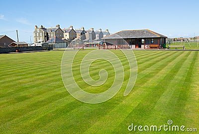 Crown bowl green grass lawn Stock Photo