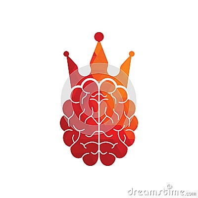 Crown brain logo icon design. Smart king vector logo Vector Illustration