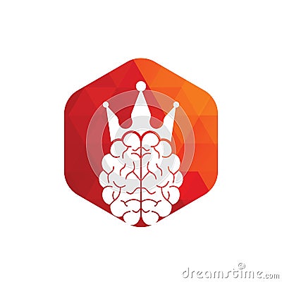 Crown brain logo icon design. Smart king vector logo Vector Illustration