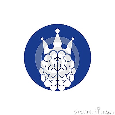 Crown brain logo icon design. Smart king vector logo Vector Illustration