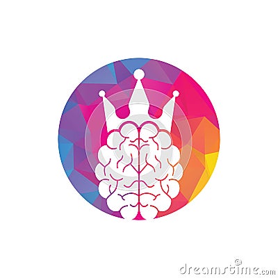 Crown brain logo icon design. Smart king vector logo Vector Illustration