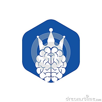 Crown brain logo icon design. Smart king vector logo Vector Illustration