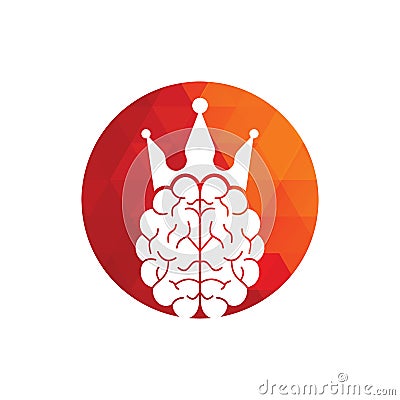 Crown brain logo icon design. Smart king vector logo Vector Illustration