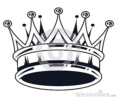 crown classic monochrome style Vector Illustration