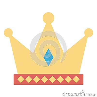 Crown Color Vector icon which can easily modify or edit Vector Illustration