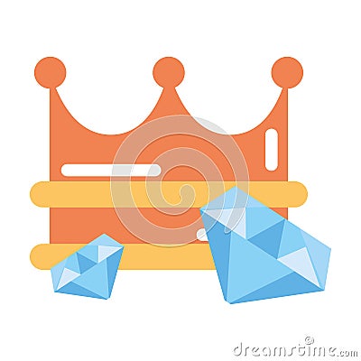 Crown diamonds girl power Vector Illustration