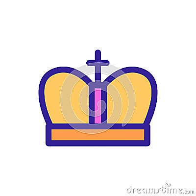 Crown with diamonds icon vector. Isolated contour symbol illustration Vector Illustration