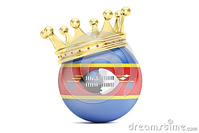 Crown with flag of Kingdom of Swaziland, 3D rendering Stock Photo