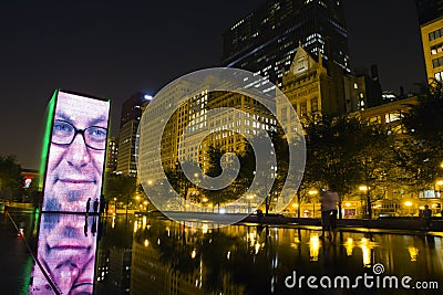 Crown fountain in Chicago Editorial Stock Photo