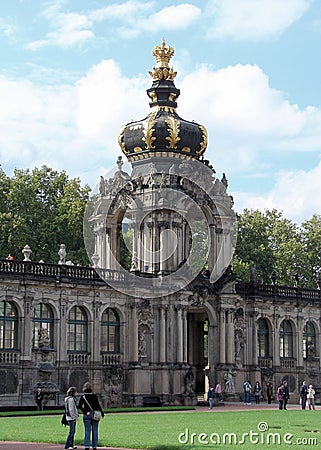 The Crown Gate, Kronentor, of the Zwinger on a sunny day in the fall, Dresden, Germany Editorial Stock Photo