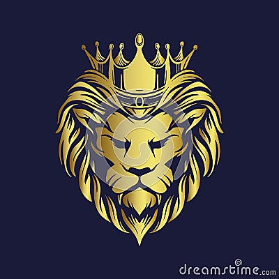 Crown gold lion logo Company Premium Stock Photo