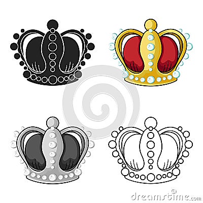 Crown icon in cartoon style isolated on white background. Museum symbol stock vector illustration. Vector Illustration