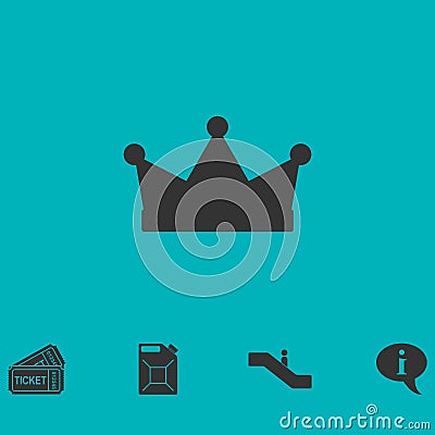 Crown icon flat Vector Illustration