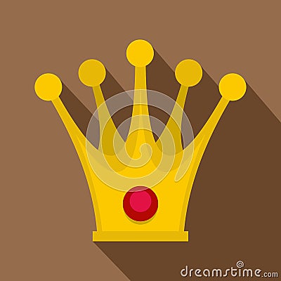 Crown icon, flat style Vector Illustration