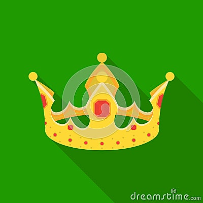 Crown icon in flat style isolated on white background. Hats symbol stock vector illustration. Vector Illustration