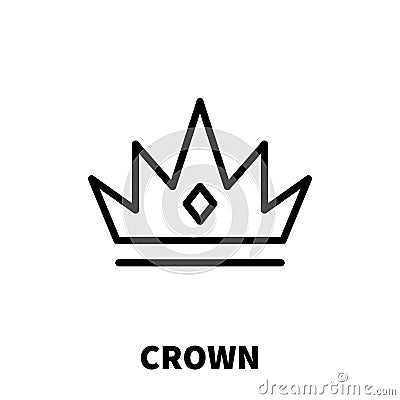 Crown icon or logo in modern line style. Vector Illustration