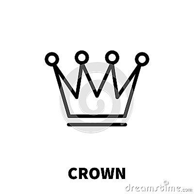 Crown icon or logo in modern line style. Vector Illustration