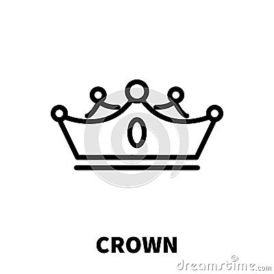 Crown icon or logo in modern line style. Vector Illustration