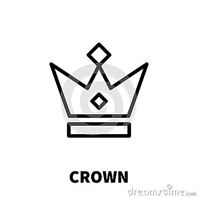 Crown icon or logo in modern line style. Vector Illustration