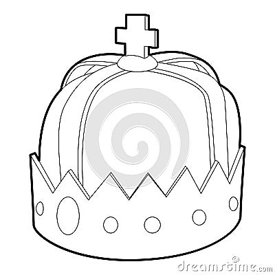 Crown icon , outline style Vector Illustration