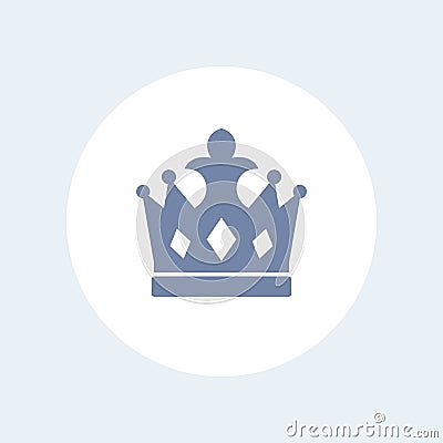 Crown icon over white Vector Illustration