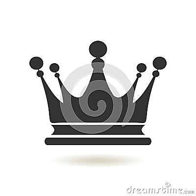 Crown Icon in trendy flat style. Monarchy authority and royal symbols. Monochrome vintage antique icons. Crown symbol for your web Vector Illustration