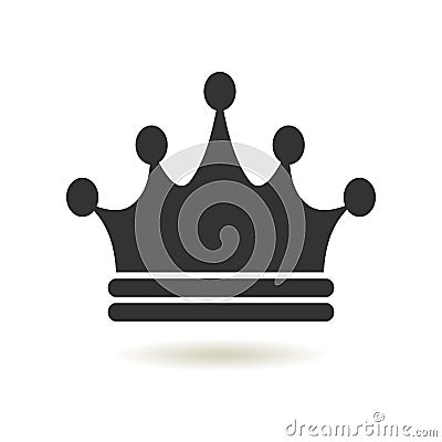 Crown Icon in trendy flat style. Monarchy authority and royal symbols. Monochrome vintage antique icons. Crown symbol for your web Vector Illustration