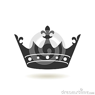 Crown Icon in trendy flat style.Monarchy authority and royal symbols. Monochrome vintage antique icons. Crown symbol for your web Cartoon Illustration