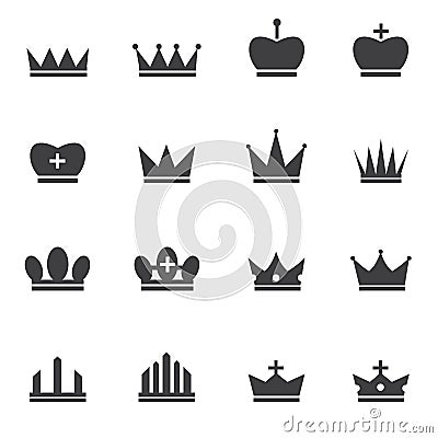 Crown icons, flat design vector illlustion eps10. Vector Illustration