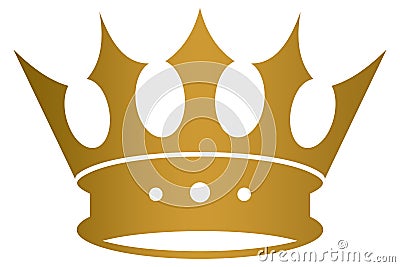 Crown with jag in gold on white isolated background. Vector Illustration