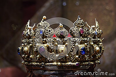 The crown of Konrad of Masovia- Piast dynasty Editorial Stock Photo