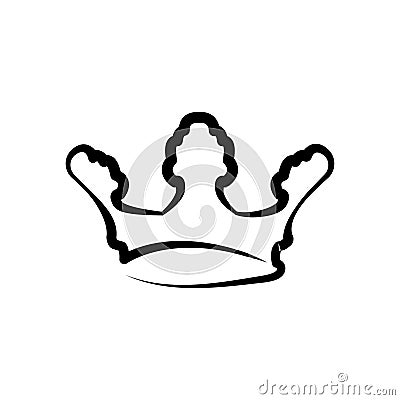 Crown line icon. King or royal crown line art icon for apps and websites. Design element. Vector. Vector Illustration