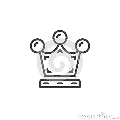 Crown line icon, outline vector sign Vector Illustration