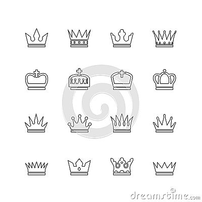 Crown line icons Vector Illustration