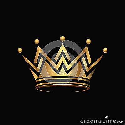 Golden crown Logo abstract design vector. Vector Illustration